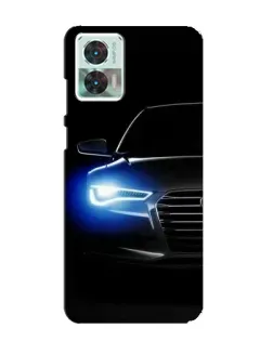 Чехол для Motorola Edge 30 Neo с картинкой «Неоновый взгляд Audi»