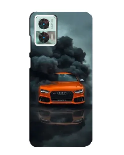 Чехол для Motorola Edge 30 Neo с картинкой «Audi в облаках дыма»