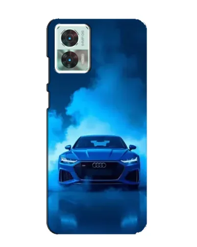Чехол для Motorola Edge 30 Neo с картинкой «Audi — голубая энергия»