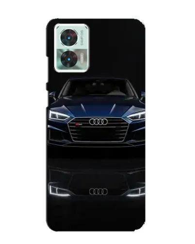 Чехол для Motorola Edge 30 Neo с картинкой «Audi — ночное отражение»