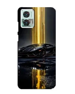 Чехол для Motorola Edge 30 Neo с картинкой «Ночной Lamborghini драйв»