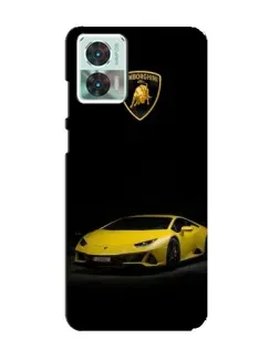 Чехол для Motorola Edge 30 Neo с картинкой «Lamborghini желтый акцент»