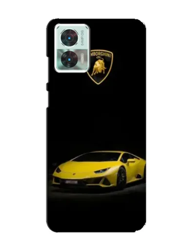 Чехол для Motorola Edge 30 Neo с картинкой «Lamborghini желтый акцент»