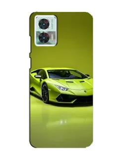 Чехол для Motorola Edge 30 Neo с картинкой «Салатовый Lamborghini Huracan»