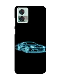 Чехол для Motorola Edge 30 Neo с картинкой «Неоновый контур Lamborghini»