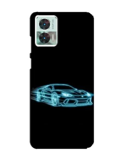 Чехол для Motorola Edge 30 Neo с картинкой «Неоновый контур Lamborghini»