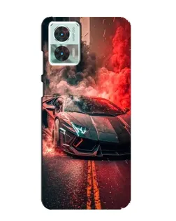 Чехол для Motorola Edge 30 Neo с картинкой «Lamborghini красный дым»