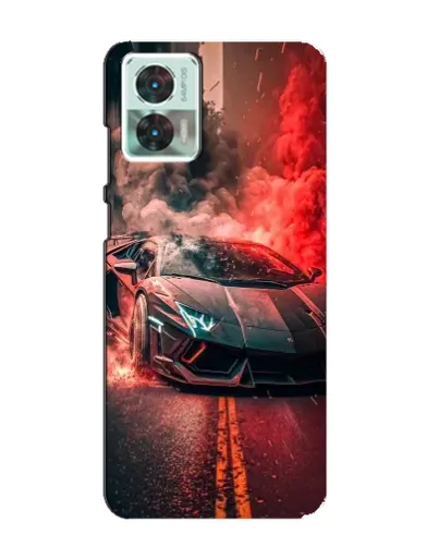 Чехол для Motorola Edge 30 Neo с картинкой «Lamborghini красный дым»