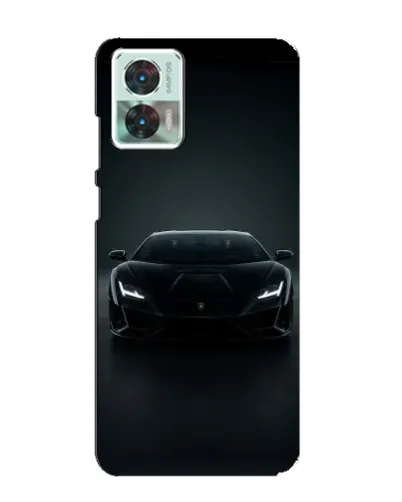 Чехол для Motorola Edge 30 Neo с картинкой «Черный Lamborghini Aventador»