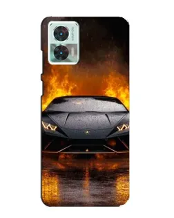 Чехол для Motorola Edge 30 Neo с картинкой «Lamborghini в огне»