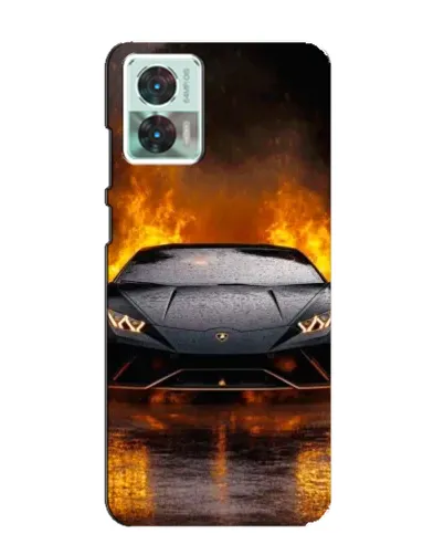Чехол для Motorola Edge 30 Neo с картинкой «Lamborghini в огне»