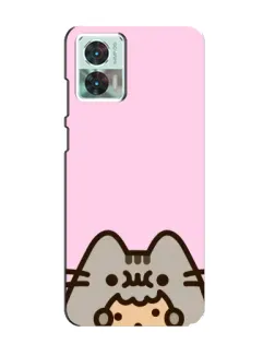 Чехол для Motorola Edge 30 Neo с картинкой «Pusheen и печенье» Чехол для Motorola Edge 30 Neo с картинкой «Pusheen и печенье»