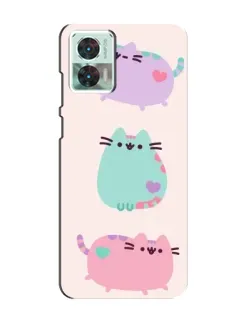 Чехол для Motorola Edge 30 Neo с картинкой «Pusheen трио»