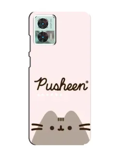 Чехол для Motorola Edge 30 Neo с картинкой «Pusheen логотип»