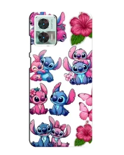 Чехол для Motorola Edge 30 Neo с картинкой «Стикеры Stitch и Angel»