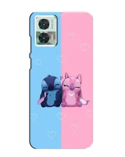Чехол для Motorola Edge 30 Neo с картинкой «Stitch и Angel Love»
