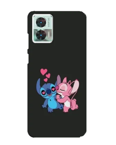 Чохол для Motorola Edge 30 Neo з картинкою «Анжел цілує Стіча»