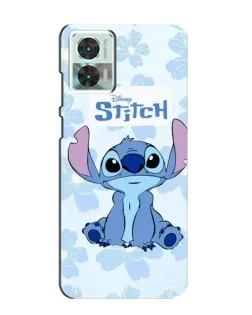 Чехол для Motorola Edge 30 Neo с картинкой «Stitch среди цветов»