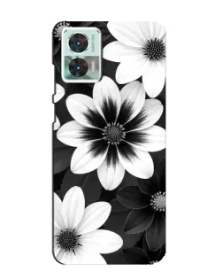 Чехол для Motorola Edge 30 Neo с картинкой «Монохромные астры»