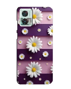 Чехол для Motorola Edge 30 Neo с картинкой «Ромашки на фиолетовом»