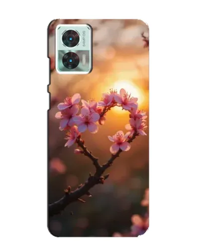 Чехол для Motorola Edge 30 Neo с картинкой «Розовый цвет сердце на фоне заката» Чехол для Motorola Edge 30 Neo с картинкой «Розовый цвет сердце на фоне заката»