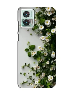 Чехол для Motorola Edge 30 Neo с картинкой «Ветка мелких белых цветов»
