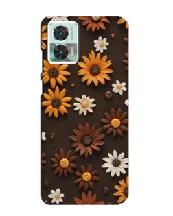 Чехол для Motorola Edge 30 Neo с картинкой «Узор из маленьких подсолнухов»