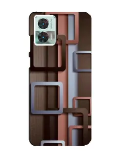 Чохол для Motorola Edge 30 Neo з картинкою «Коричневі об'ємні квадрати»