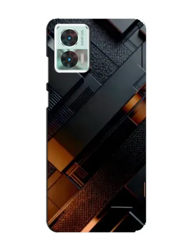 Чехол для Motorola Edge 30 Neo с картинкой «Черные геометрические блоки»
