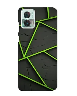 Чехол для Motorola Edge 30 Neo с картинкой «Зеленые геометрические линии»