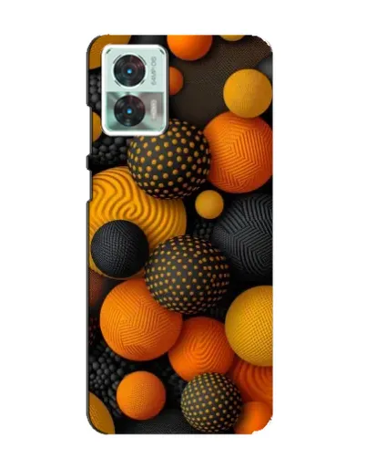 Чехол для Motorola Edge 30 Neo с картинкой «Объемные оранжевые сферы»