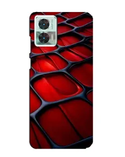 Чехол для Motorola Edge 30 Neo с картинкой «Красная глянцевая сетка»