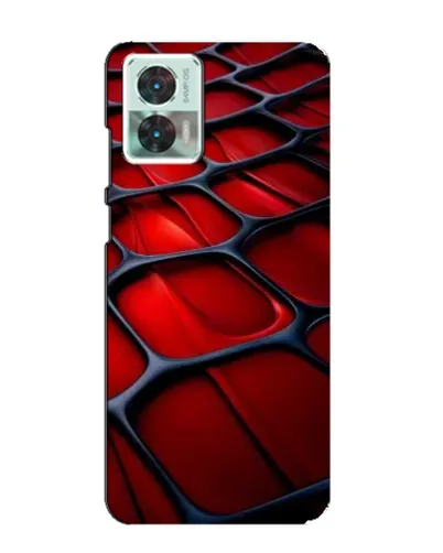 Чехол для Motorola Edge 30 Neo с картинкой «Красная глянцевая сетка»