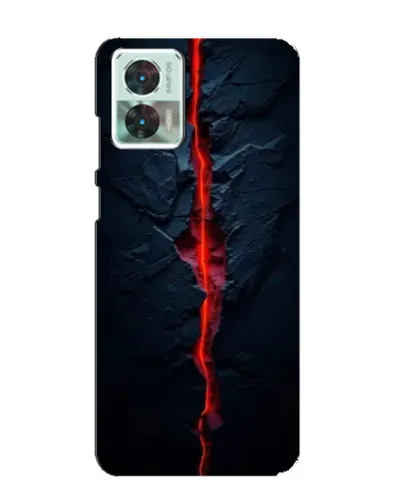 Чехол для Motorola Edge 30 Neo с картинкой «Kрасная лавовая трещина»