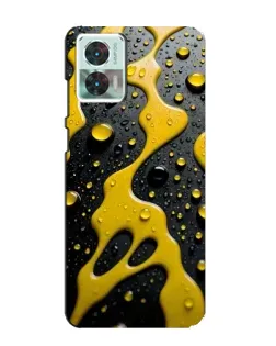 Чехол для Motorola Edge 30 Neo с картинкой «Жидкое желтое золото»