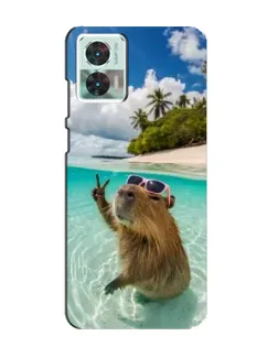 Чохол для Motorola Edge 30 Neo з картинкою «Капібара на морі»