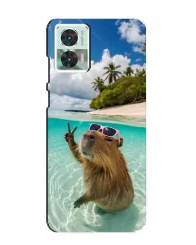 Чохол для Motorola Edge 30 Neo з картинкою «Капібара на морі»