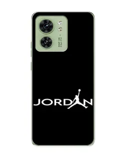 Чехол для Motorola Edge 40 с картинкой «Jordan White Logo»