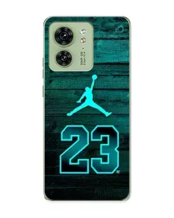 Чехол для Motorola Edge 40 с картинкой «Jordan Cyan 23»