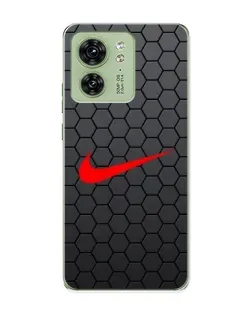 Чохол для Motorola Edge 40 з картинкою «Nike — карбонова сітка»