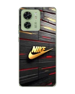 Чохол для Motorola Edge 40 з картинкою «Золотий Nike на металі»