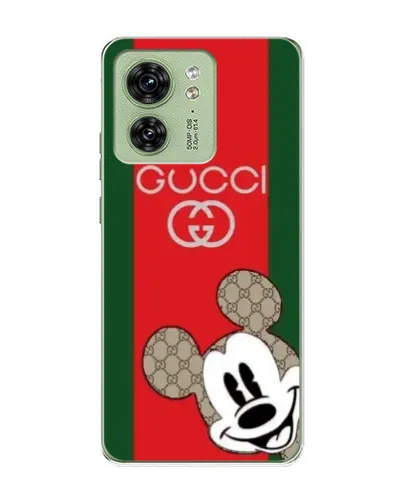 Чехол для Motorola Edge 40 с картинкой «Gucci — полосы и Микки»
