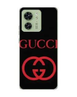 Чехол для Motorola Edge 40 с картинкой «Gucci — красный логотип»