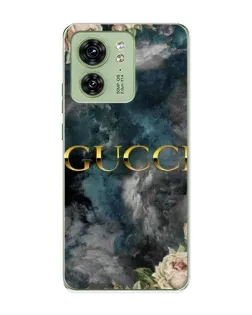 Чехол для Motorola Edge 40 с картинкой «Абстрактные цветы Gucci»