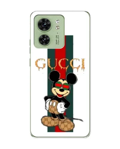 Чехол для Motorola Edge 40 с картинкой «Микки Маус Gucci — полосы»