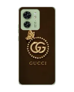 Чехол для Motorola Edge 40 с картинкой «Gucci — золотая бабочка»