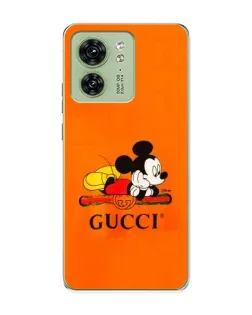 Чехол для Motorola Edge 40 с картинкой «Микки Маус Gucci — оранж»