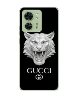 Чехол для Motorola Edge 40 с картинкой «Gucci — серебряный лев»