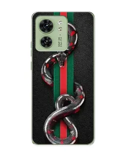 Чехол для Motorola Edge 40 с картинкой «Gucci — змея на полосе»