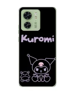 Чохол для Motorola Edge 40 з картинкою «Kuromi — чорний мінімалізм»